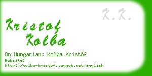 kristof kolba business card