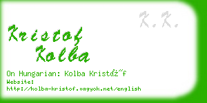 kristof kolba business card